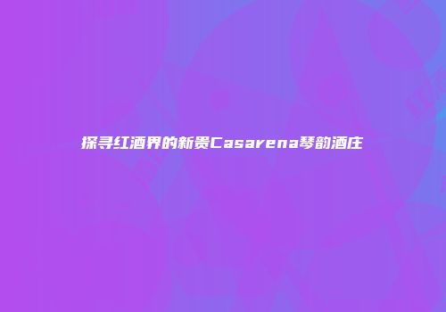 探寻红酒界的新贵Casarena琴韵酒庄
