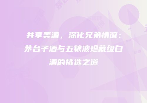 共享美酒，深化兄弟情谊：茅台子酒与五粮液珍藏级白酒的挑选之道