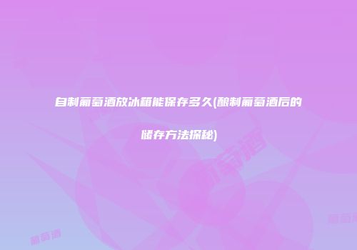 自制葡萄酒放冰箱能保存多久(酿制葡萄酒后的储存方法探秘)