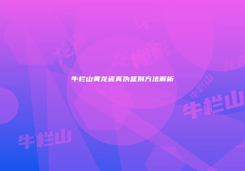 牛栏山黄龙瓷真伪鉴别方法解析