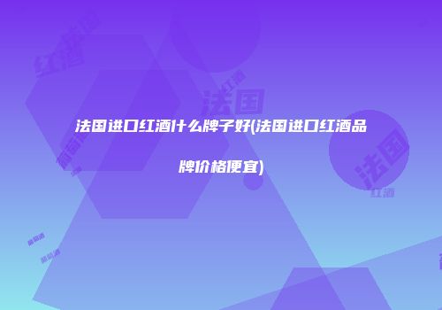 法国进口红酒什么牌子好(法国进口红酒品牌价格便宜)