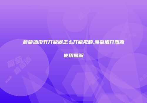 葡萄酒没有开瓶器怎么开瓶视频,葡萄酒开瓶器使用图解