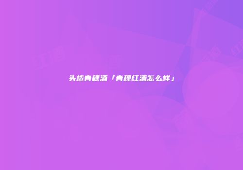 头楂青稞酒「青稞红酒怎么样」
