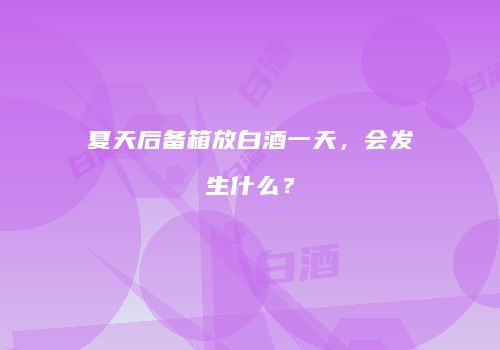 夏天后备箱放白酒一天，会发生什么？