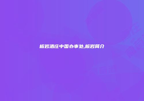 板岩酒庄中国办事处,板岩简介