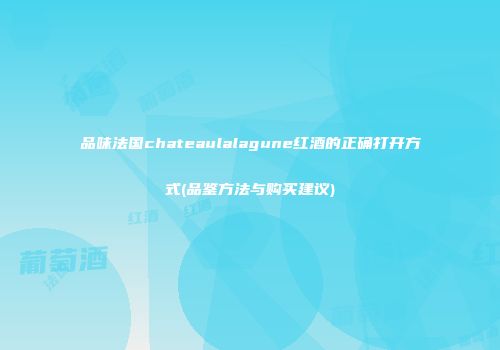 品味法国chateaulalagune红酒的正确打开方式(品鉴方法与购买建议)