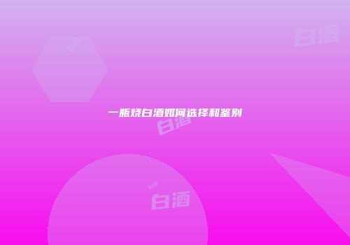 一瓶烧白酒如何选择和鉴别
