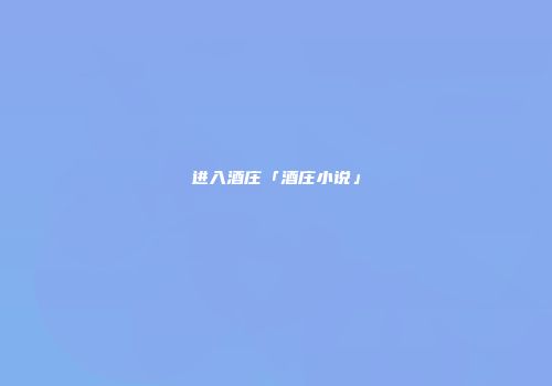 进入酒庄「酒庄小说」