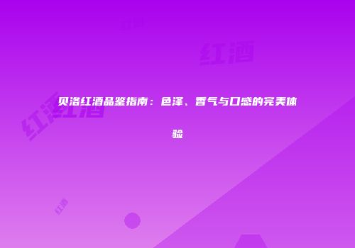贝洛红酒品鉴指南：色泽、香气与口感的完美体验
