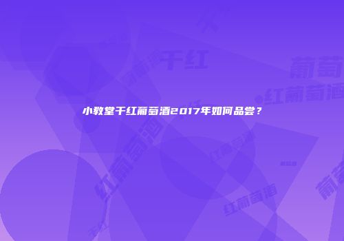 小教堂干红葡萄酒2017年如何品尝？