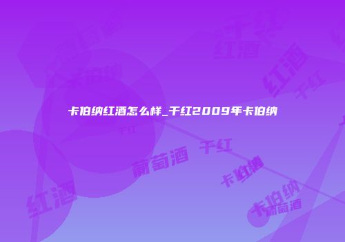 卡伯纳红酒怎么样_干红2009年卡伯纳