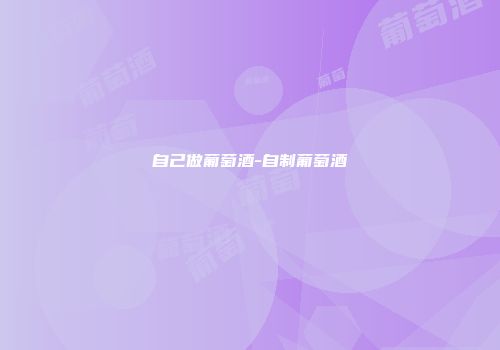 自己做葡萄酒-自制葡萄酒