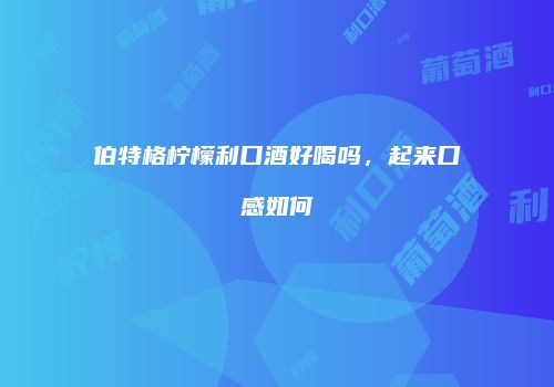 伯特格柠檬利口酒好喝吗，起来口感如何