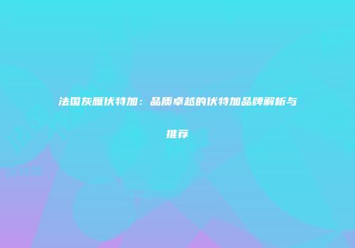 法国灰雁伏特加：品质卓越的伏特加品牌解析与推荐