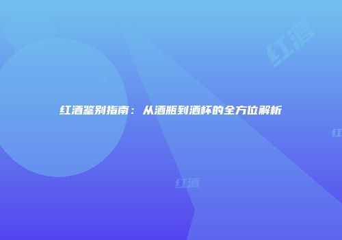 红酒鉴别指南：从酒瓶到酒杯的全方位解析