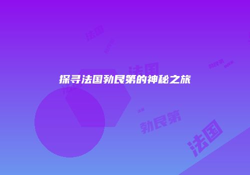 探寻法国勃艮第的神秘之旅