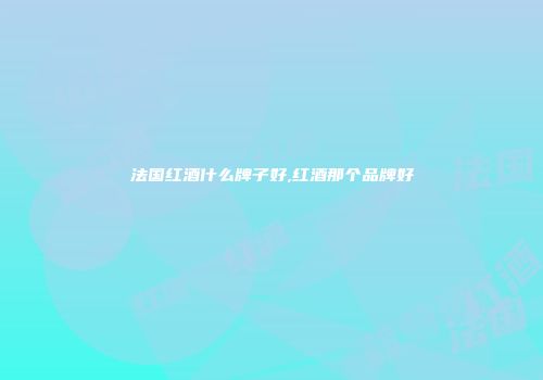 法国红酒什么牌子好,红酒那个品牌好