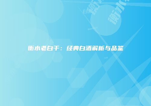 衡水老白干：经典白酒解析与品鉴