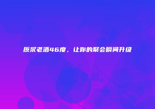 原浆老酒46度，让你的聚会瞬间升级