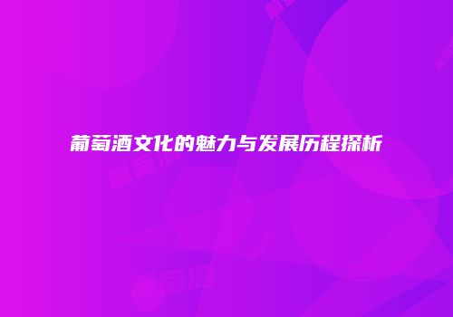 葡萄酒文化的魅力与发展历程探析