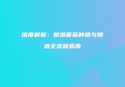 深度解析：酿酒葡萄种植与酿酒全流程指南