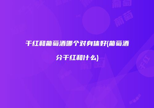 干红和葡萄酒哪个对身体好(葡萄酒分干红和什么)