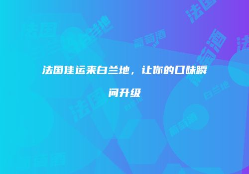 法国佳运来白兰地，让你的口味瞬间升级