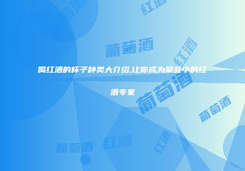 喝红酒的杯子种类大介绍,让你成为聚会中的红酒专家