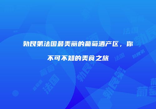 勃艮第法国最美丽的葡萄酒产区，你不可不知的美食之旅