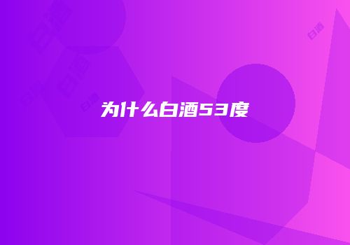 为什么白酒53度