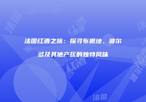 法国红酒之旅：探寻布根地、波尔多及其他产区的独特风味