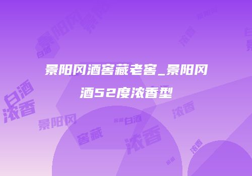 景阳冈酒窖藏老窖_景阳冈酒52度浓香型
