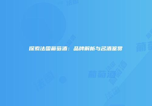 探索法国葡萄酒：品牌解析与名酒鉴赏