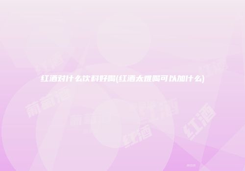 红酒对什么饮料好喝(红酒太难喝可以加什么)