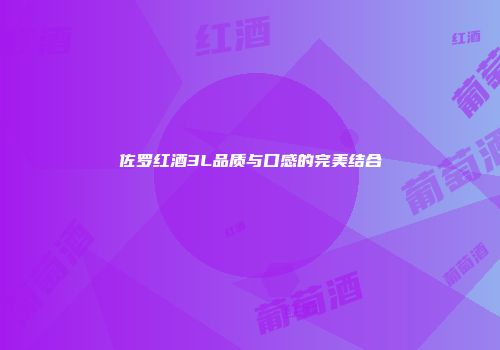 佐罗红酒3L品质与口感的完美结合