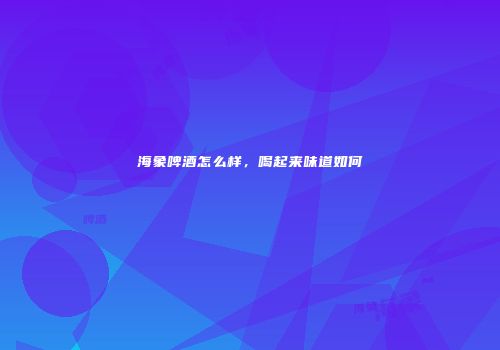 海象啤酒怎么样，喝起来味道如何