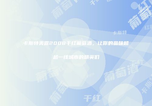 卡斯特美露2008干红葡萄酒，让你的品味超越一线城市的精英们