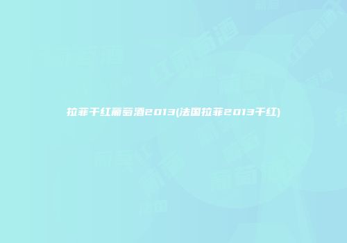 拉菲干红葡萄酒2013(法国拉菲2013干红)
