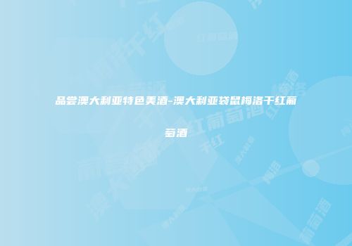 品尝澳大利亚特色美酒-澳大利亚袋鼠梅洛干红葡萄酒