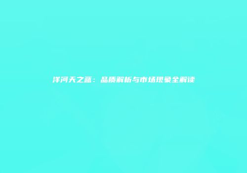 洋河天之蓝：品质解析与市场现象全解读