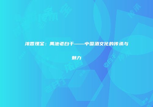 浓香瑰宝：禹池老白干——中国酒文化的传承与魅力