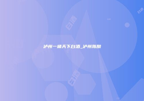 泸州一桶天下白酒_泸州陈酿