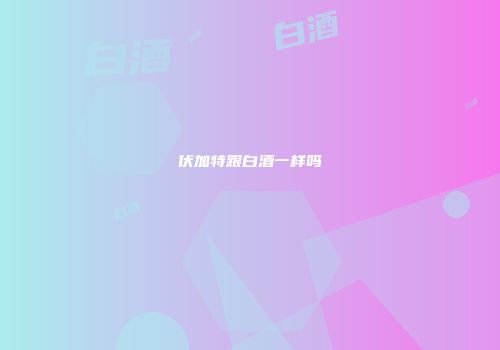 伏加特跟白酒一样吗