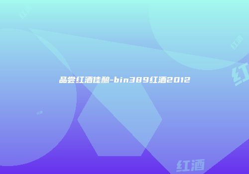 品尝红酒佳酿-bin389红酒2012