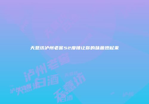天意坊泸州老窖52度辣让你的味蕾燃起来