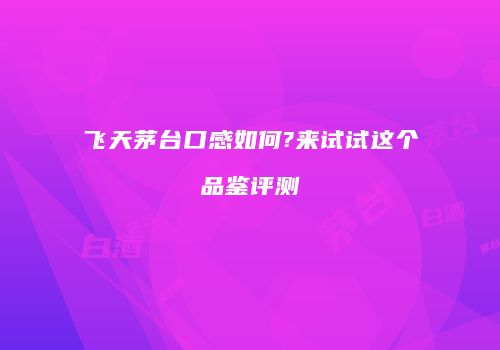 飞天茅台口感如何?来试试这个品鉴评测