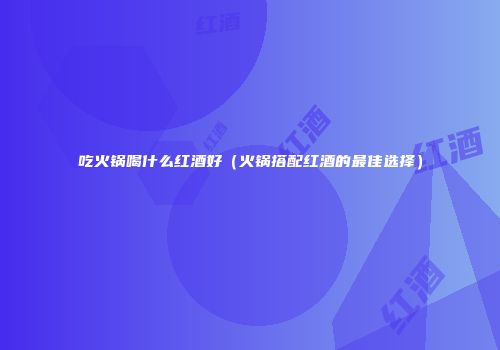 吃火锅喝什么红酒好（火锅搭配红酒的最佳选择）