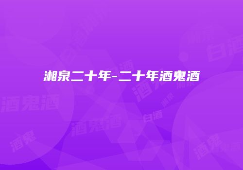 湘泉二十年-二十年酒鬼酒