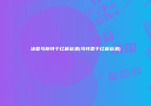法国马斯特干红葡萄酒(马特思干红葡萄酒)