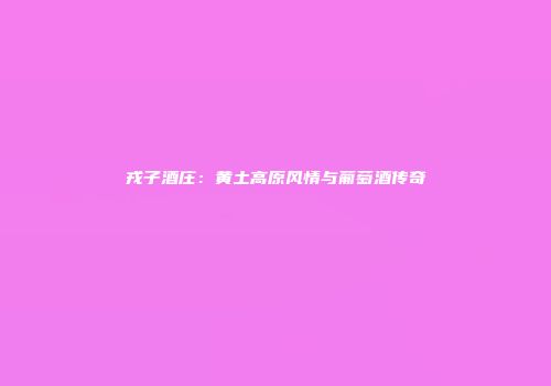 戎子酒庄：黄土高原风情与葡萄酒传奇